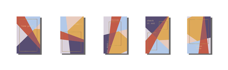 Design backgrounds for social media banner.Set of  stories and post frame templates.Vector cover. Mockup for personal blog or shop.Layout for promotion, sale.