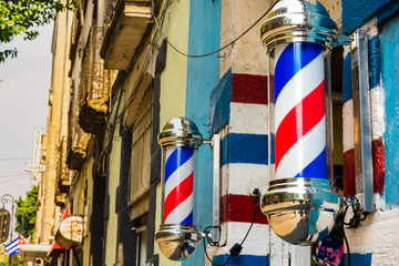 Fachada de barbería en la Ciudad de México, México