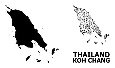 Obraz premium Solid and Wire Frame Map of Koh Chang