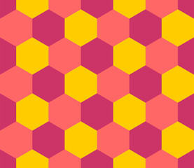 Multicolored hexagons seamless pattern. Vector drawing.