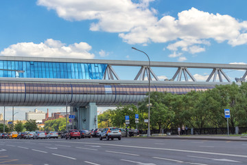 Bagration bridge across the Moscow river in Moscow.