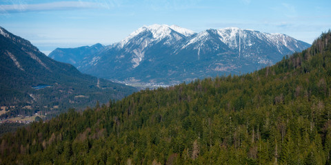 Panoramic view at mountain and forest