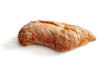 Bread with a Golden crust, isolated on white background