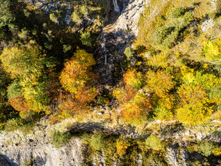 Aerial view in the Oetschergraeben in autumn, Lower Austria