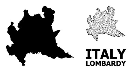 Solid and Network Map of Lombardy Region - obrazy, fototapety, plakaty