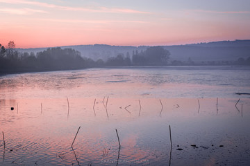 sunrise over the lake