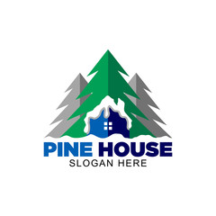 Fototapeta premium pine house logo template, pine house vector
