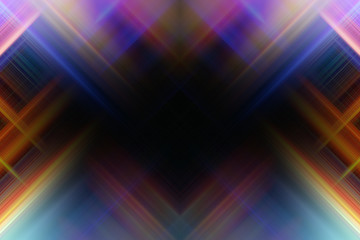 Symmetrical light rays crossing each other under 45 degree angle. Background for website, phone application, creative projects.