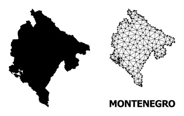 Solid and Mesh Map of Montenegro