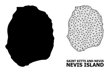 Solid and Carcass Map of Nevis Island