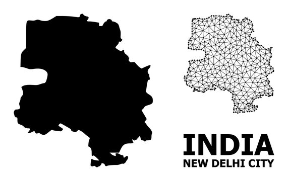 Solid and Network Map of New Delhi City