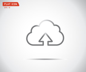 Flat Cloud upload icon, abstract logo, Vector illustration