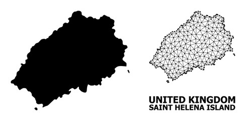 Obraz premium Solid and Mesh Map of Saint Helena Island