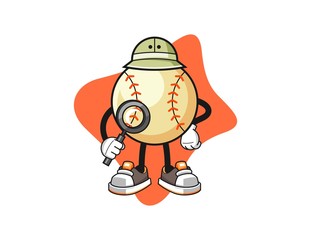 Baseball archaeologist cartoon. Mascot Character vector.
