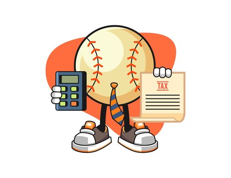 Baseball accountant cartoon. Mascot Character vector.