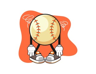 Baseball broken spirit cartoon. Mascot Character vector.