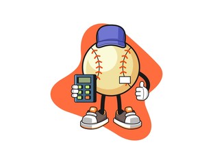 Baseball cashier cartoon. Mascot Character vector.