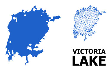 Fototapeta premium Solid and Carcass Map of Victoria Lake