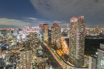 Fototapeta na wymiar 東京都港区浜松町から見た東京の夜景