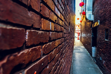 narrow walkway in chinatown