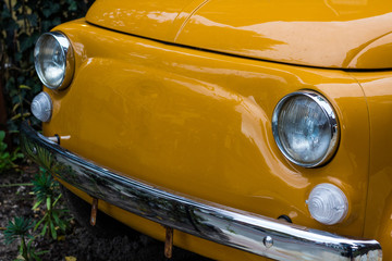 Classic Vintage Shiny Yellow Mini Car Front Bumper