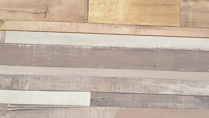 Rustic planks with cracked color paint in white, beige and grey colors