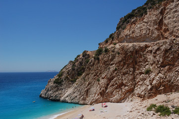 Fototapeta premium A rock over Kaputas Beach in Turkey