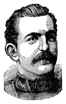 Milan Obrenovic IV, vintage illustration
