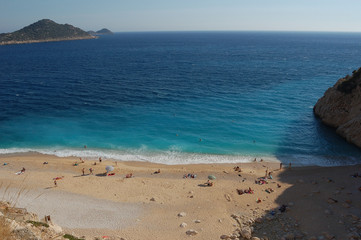 The multicoloured waters of the Kaputaş Beach, Turkey