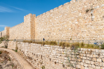 Jerusalem Old City Walls Near Jaffa Gate