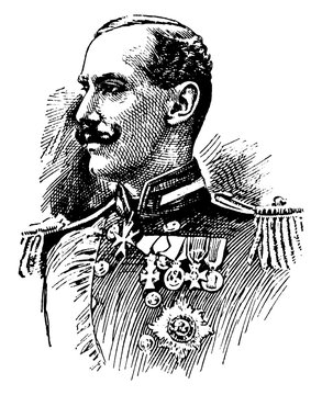 Haakon VII, vintage illustration