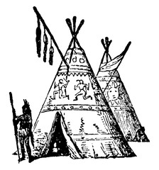 Wigwam vintage illustration. © Morphart