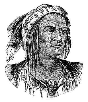 Tecumseh, vintage illustration