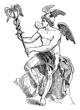 Hermes vintage illustration.