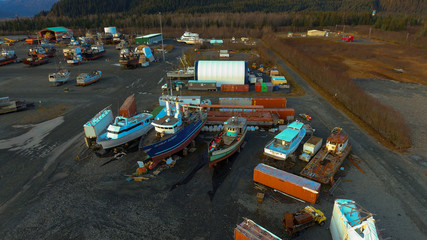 Fototapeta na wymiar Views of the maritime industry in Seward, Alaska 