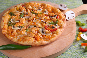 pizza with mushrooms
