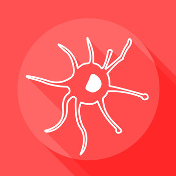 Dendritic cell fights infection. Icon style simple illustration. Cells of Immune System.