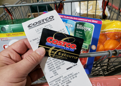 costco receipt and executive membership card