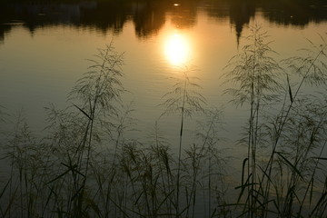 sunset over lake