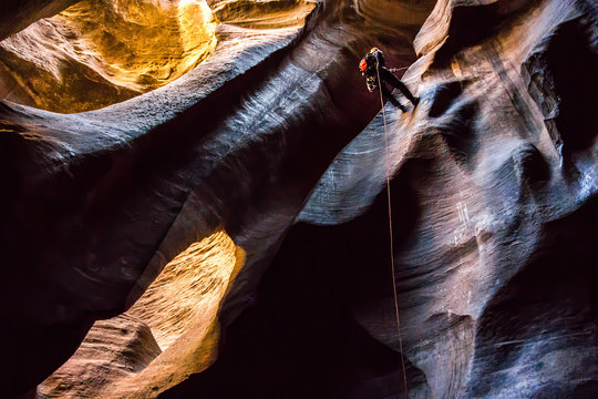 Canyoneer Rappels in the Cathedral Room