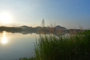 Fototapeta na wymiar morning on the lake