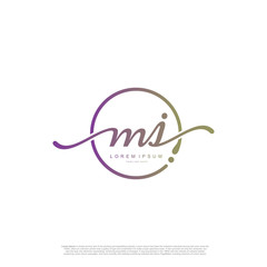 Obraz premium Initial handwriting logo MJ Letter Signature template vector.