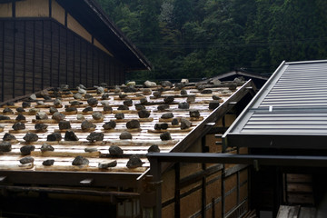 Obraz premium 妻籠宿屋根