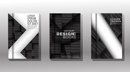 Modern book cover design with geometric lines and overlapping patterns