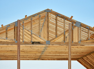 Construction carpentry roof truss raised center 4