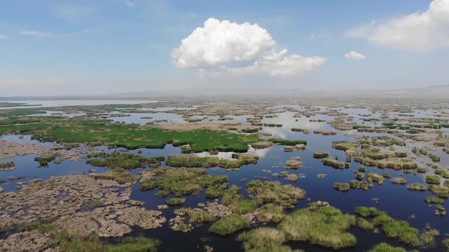 Arial shoot of lake Eber in Turkey