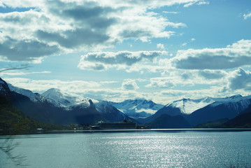 The snow mountain view