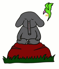 an elephant in meditation