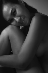 Fine art nude portrait of beautiful old woman