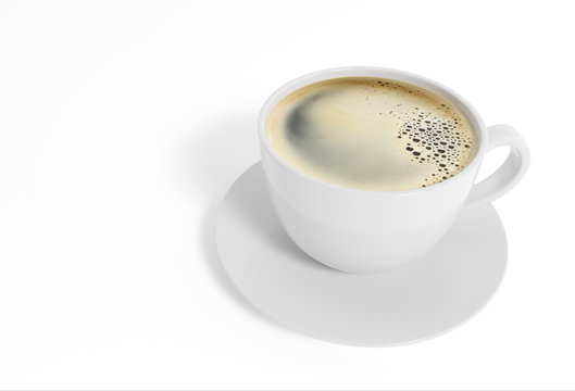 Coffee cup isolated with clipping path on white background, 3d rendering